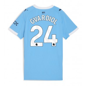 Lacne Ženy Futbalové dres Manchester City Josko Gvardiol #24 2025-26 Krátky Rukáv - Domáci